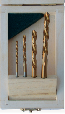 4-piece HSS Drill Set, Lefthand cutting